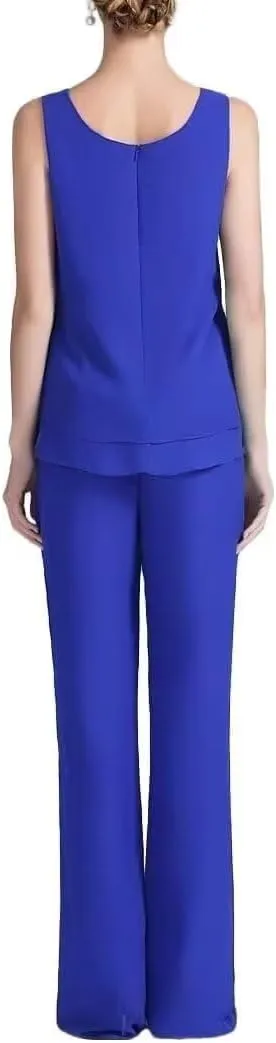 3 Pieces Mother of The Bride Pant Suits for Wedding Chiffon Foraml Outfit Set for Formal Dresses Women Groom Dress