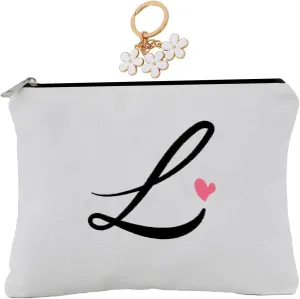 A-Z Embroidered letter combination cosmetic bagPersonalized Present Bag,cute Makeup Bag, Suitable for Wedding, Birthday, Holiday, is a Great Gift for Women, Mom, Teachers, Friends, Bridesmaids (L)