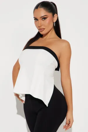Alexandra Strapless Top - White/Black