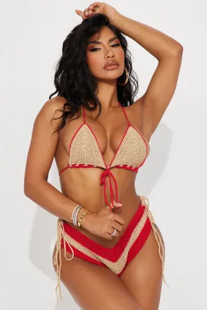 Alice Crochet 2 Piece Sunsuit - Red/combo