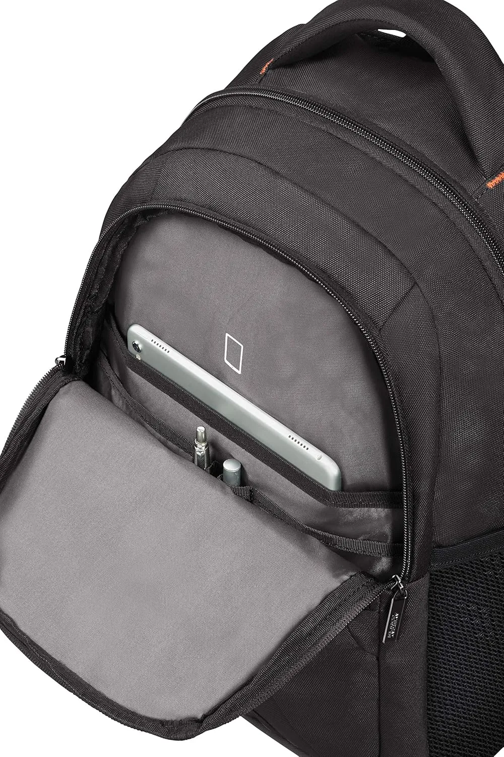 American Tourister Backpack M (15.6"), Black (Black/Orange)