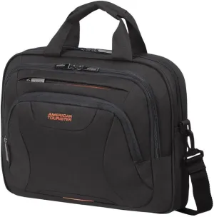 American Tourister Unisex Adult Briefcase, Black (Black/Orange), M (15.6 Inch)