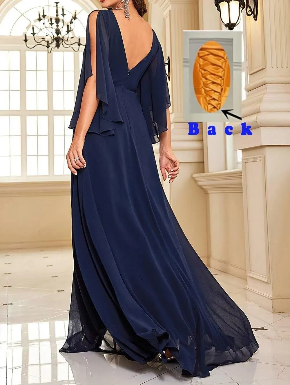 ANYSWBKN Spaghetti Straps Bridesmaid Dresses for Wedding Cold Shoulder Formal Evening Party Prom Maxi Gown with Slit
