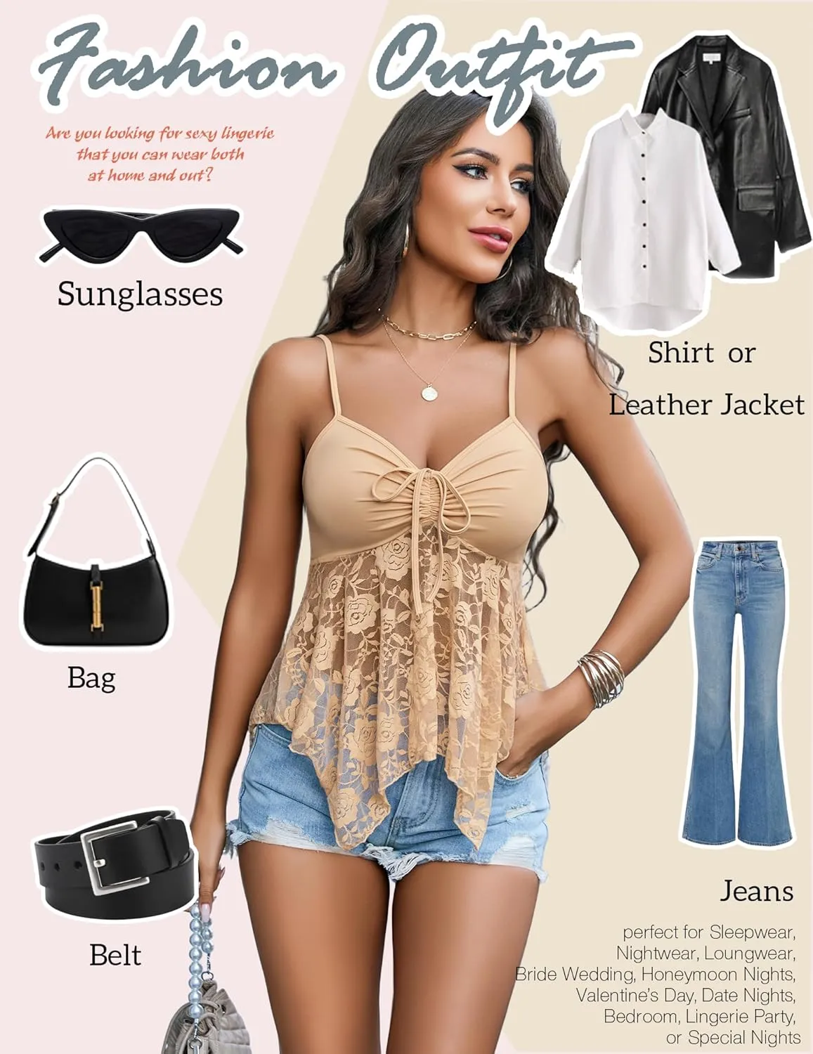 Avidlove Bralettes for Women Sexy Tank Tops Cami Y2k Camisole Tops for Women Spaghetti Strap Undershirts Top Lingerie