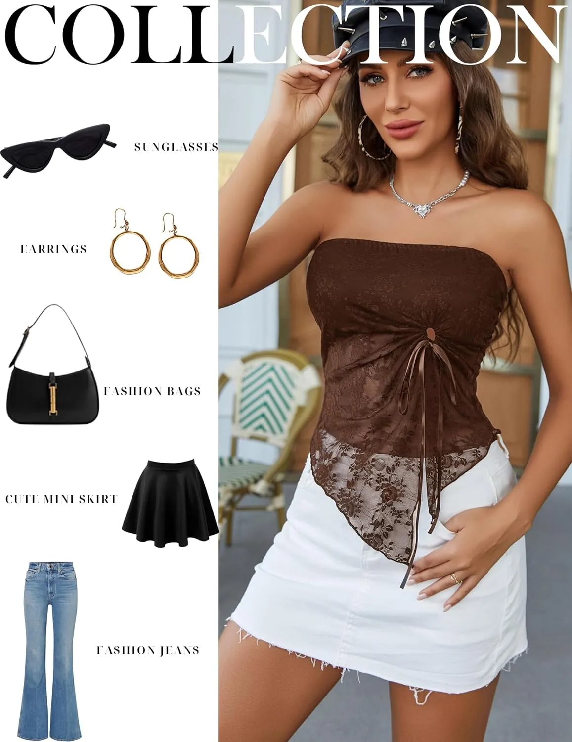 Avidlove Going Out Tops for Women Lace Camisole Y2k Tube Crop Tops Side Slit Bralettes Lingerie