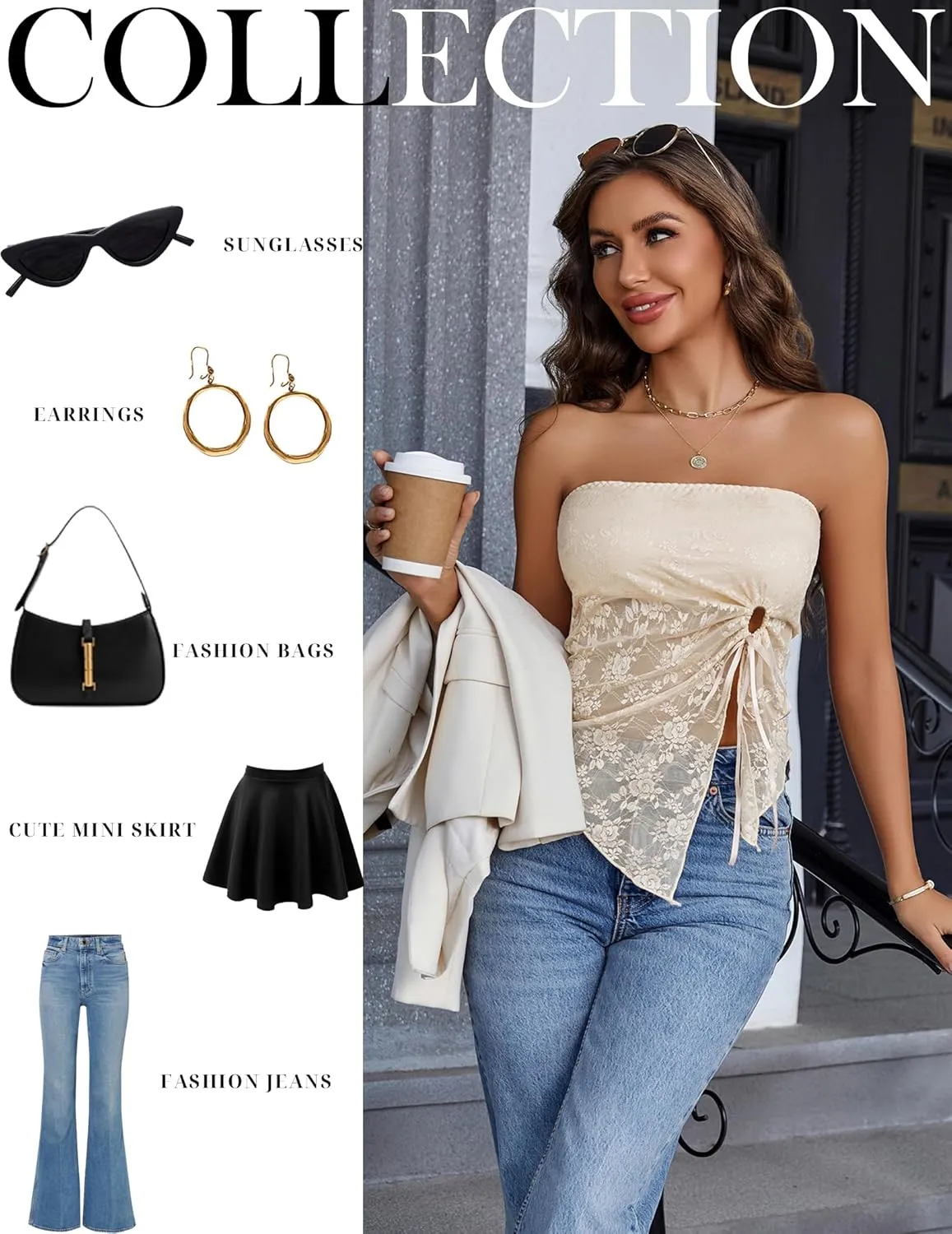 Avidlove Going Out Tops for Women Lace Camisole Y2k Tube Crop Tops Side Slit Bralettes Lingerie