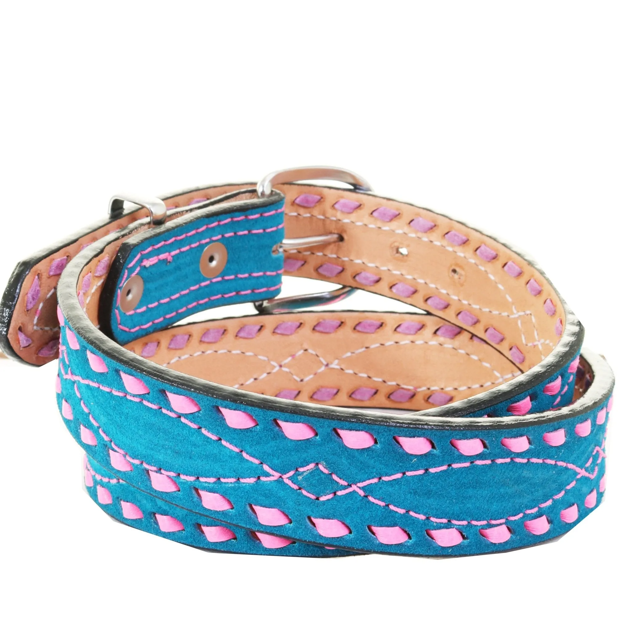 B1225B - Turquoise Blue Suede Belt