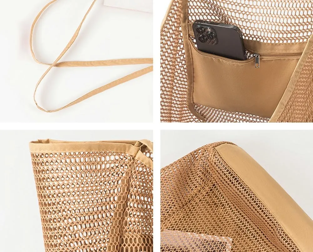 Beach Bags for Women Mesh Large Essentials Woven Vacation Purse Summer Totes Handbags accessories Gifts Shopping