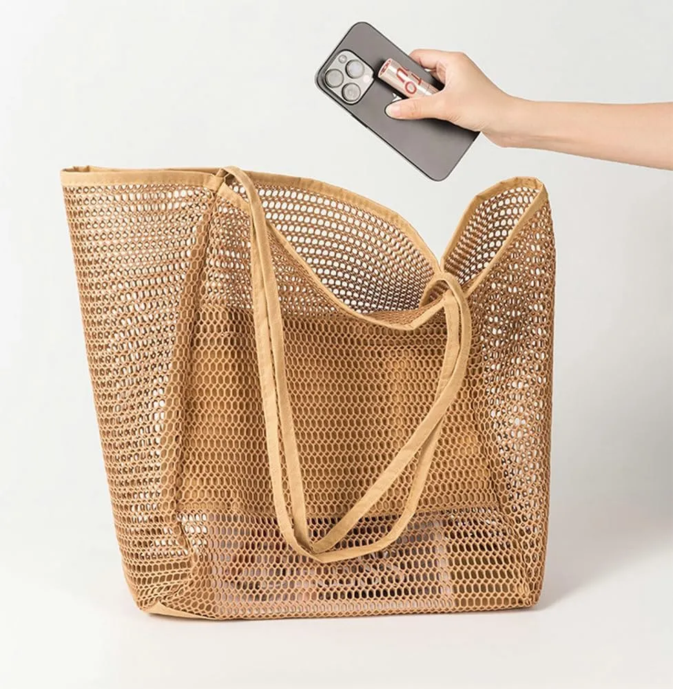 Beach Bags for Women Mesh Large Essentials Woven Vacation Purse Summer Totes Handbags accessories Gifts Shopping