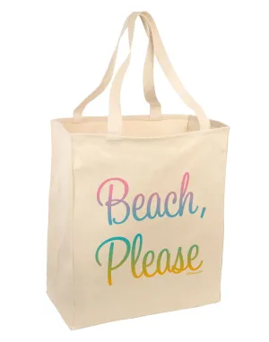 Beach Please - Summer Colors Large Grocery Tote Bag