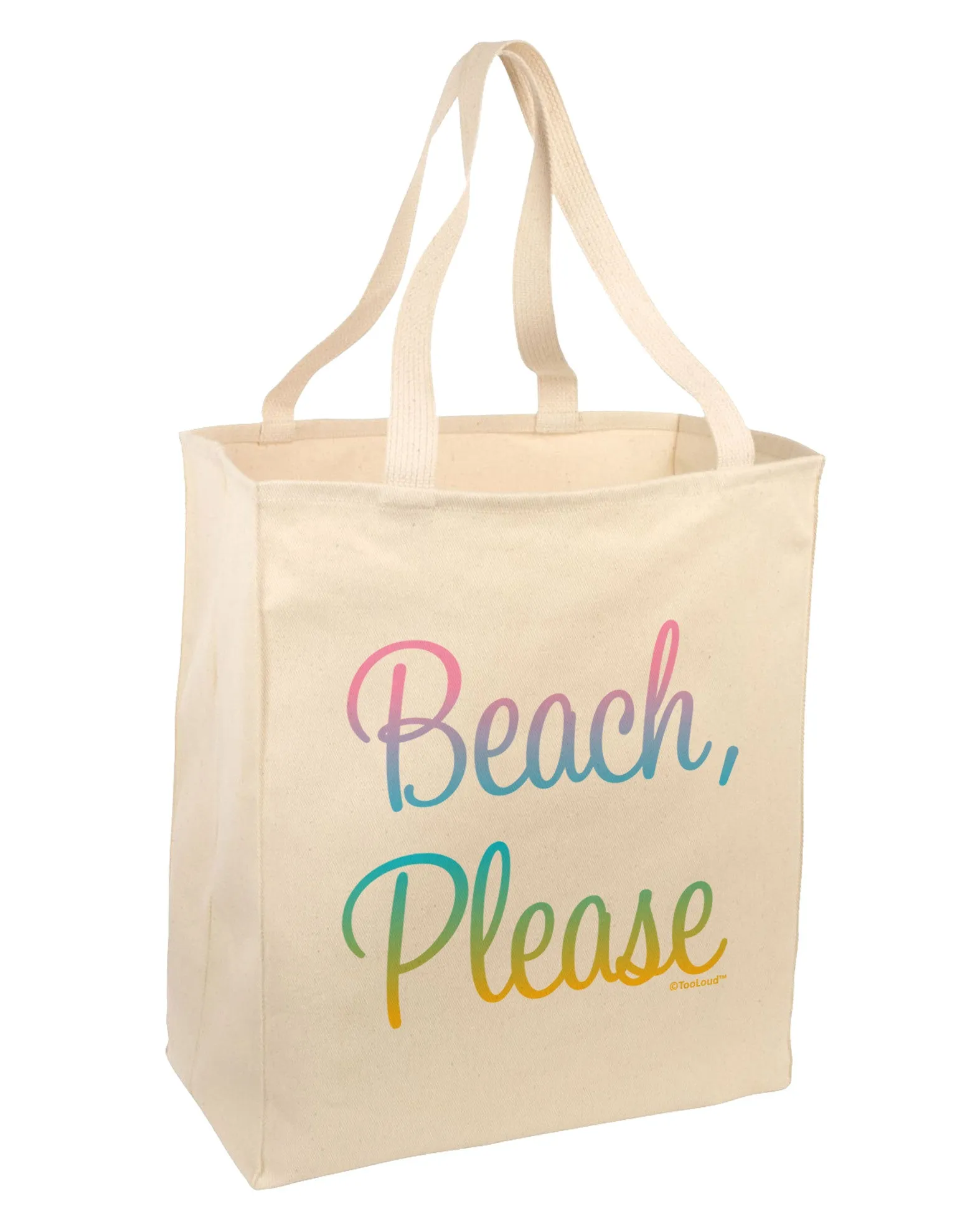 Beach Please - Summer Colors Large Grocery Tote Bag