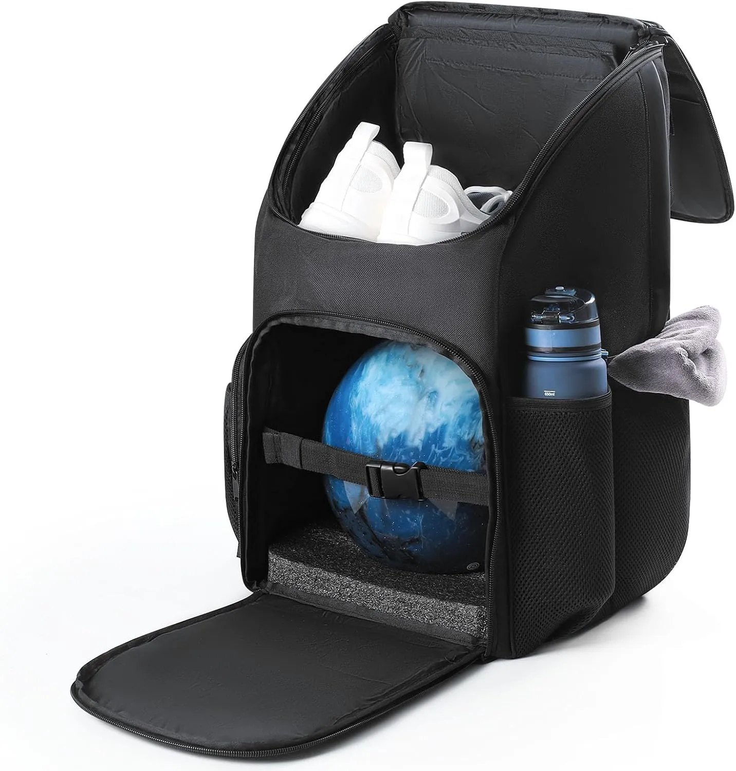 Bowling Ball Bag, Backpack Single Ball Bag with Padded Holder and Shoe Compartment Up to Size 16, Gifts for Bowling Lovers