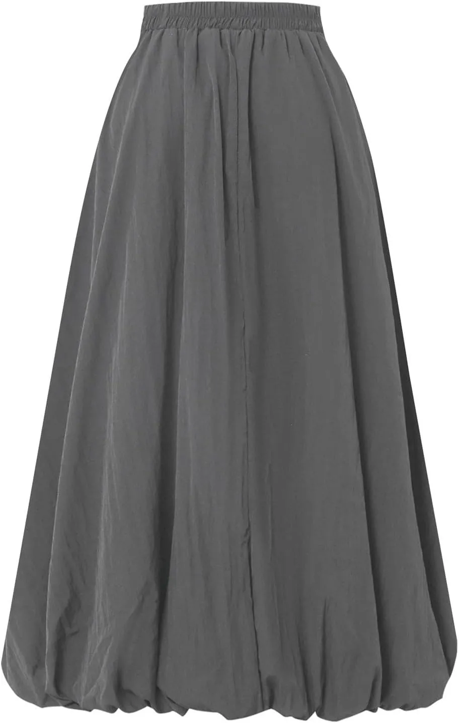 Bubble Midi Skirts for Women Elastic High Waisted Pleated Flowy Y2k Flower Pod Puffy Skirt with Pockets