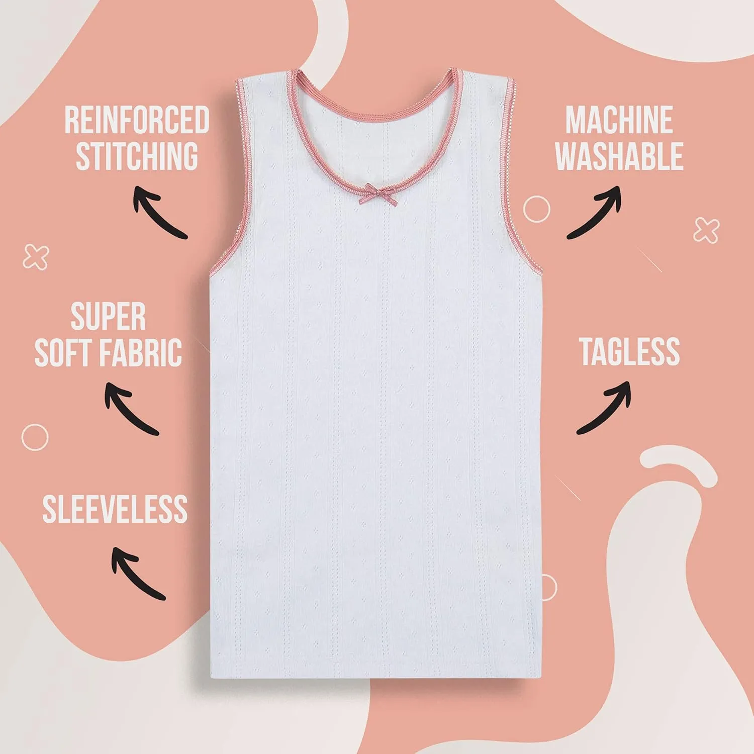 Buyless Fashion Tank Tops for Girls- Sleeveless Cami Tanks Cotton Undershirts for Dance Gymnastics Kids Toddler Size (4 Pack)