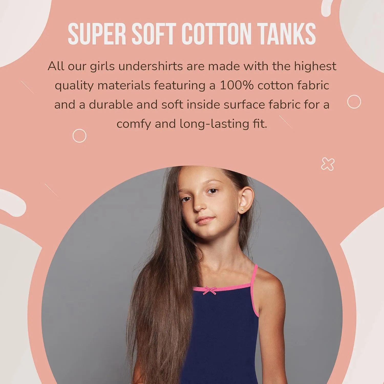 Buyless Fashion Tank Tops for Girls- Sleeveless Cami Tanks Cotton Undershirts for Dance Gymnastics Kids Toddler Size (4 Pack)