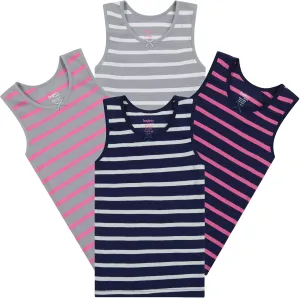 Buyless Fashion Tank Tops for Girls- Sleeveless Cami Tanks Cotton Undershirts for Dance Gymnastics Kids Toddler Size (4 Pack)