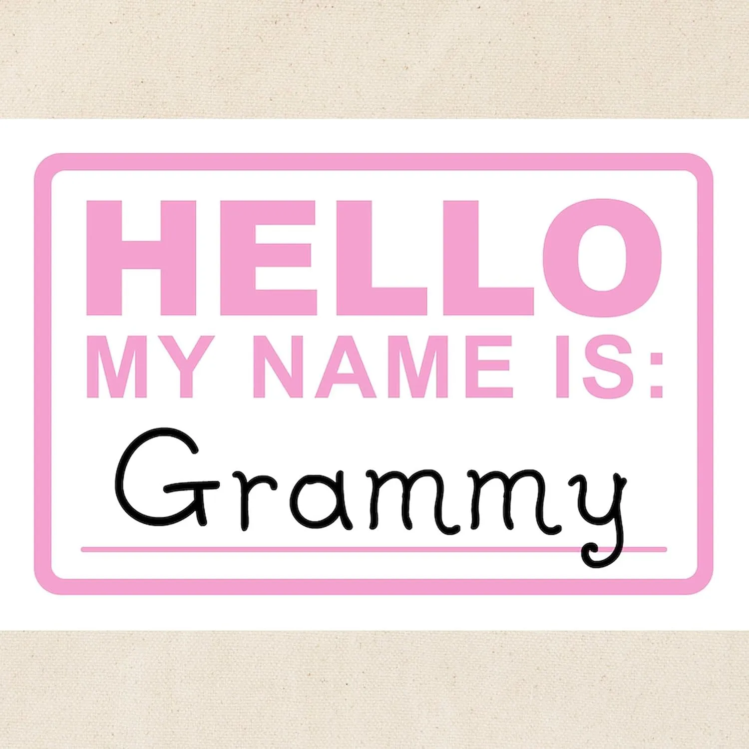 CafePress Grammy Nametag Tote Bag Natural Canvas Tote Bag, Reusable Shopping Bag