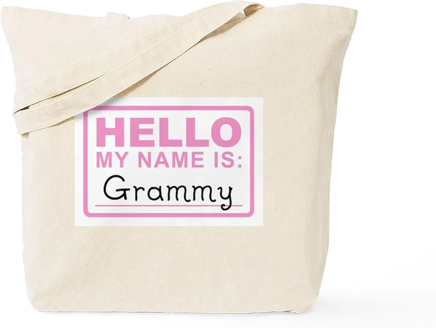 CafePress Grammy Nametag Tote Bag Natural Canvas Tote Bag, Reusable Shopping Bag