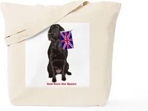 CafePress Lab With British Flag Tote Bag Natural Canvas Tote Bag, Reusable Shopping Bag