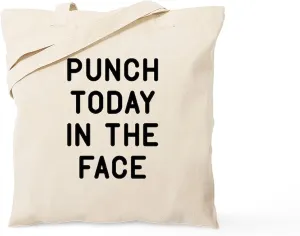 CafePress Punch Today Tote Bag Natural Canvas Tote Bag, Reusable Shopping Bag