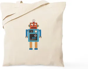 CafePress Robot By Marina Leal Tote Bag Natural Canvas Tote Bag, Reusable Shopping Bag