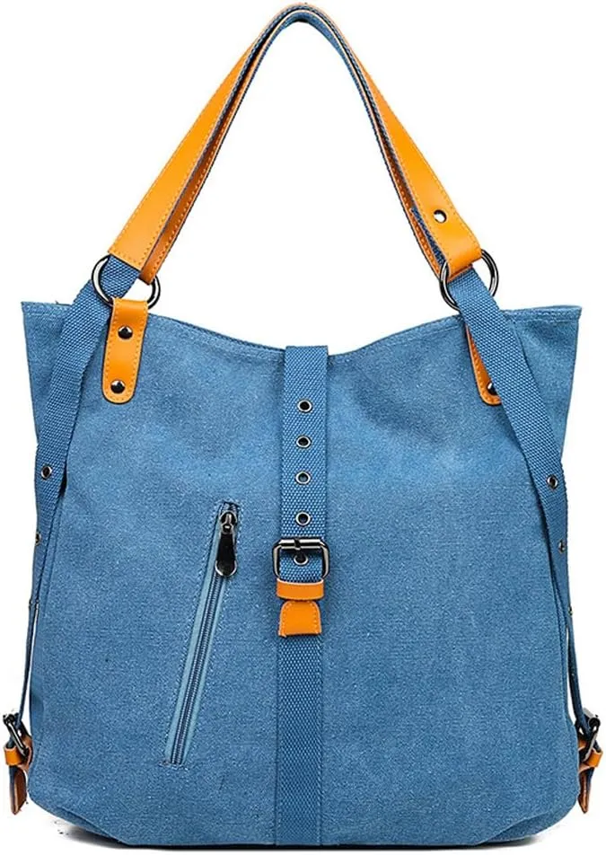 Canvas Shoulder Tote Bag Backpack for Women Hobo Handbag Ladies Totes Messenger Satchel Bags Casual Purse Handbags