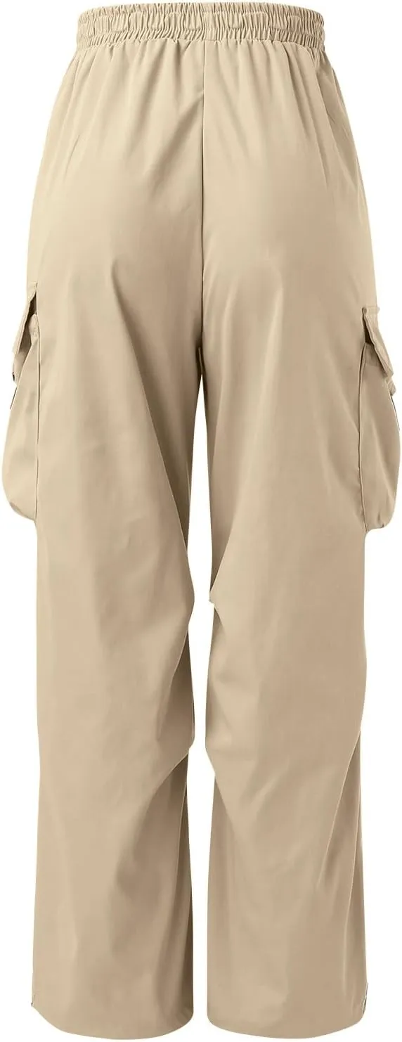 Cargo Pant for Men Casual Work Pant Elastic Waist Drawstring Cotton Track Pants with Multiple Pockets