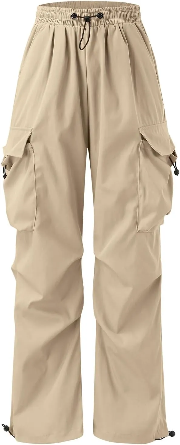 Cargo Pant for Men Casual Work Pant Elastic Waist Drawstring Cotton Track Pants with Multiple Pockets