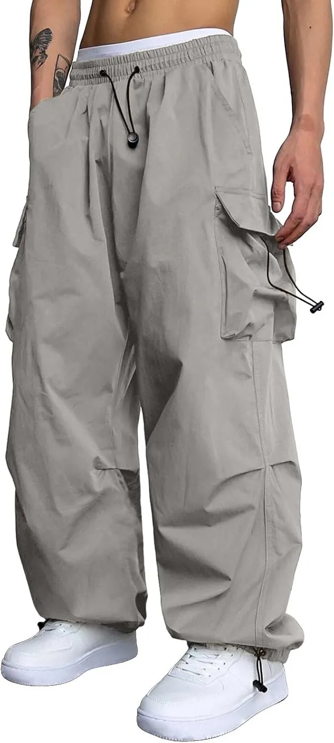 Cargo Pants for Men Casual Lightweight Elastic Waist Pant Work Pant with Pockets
