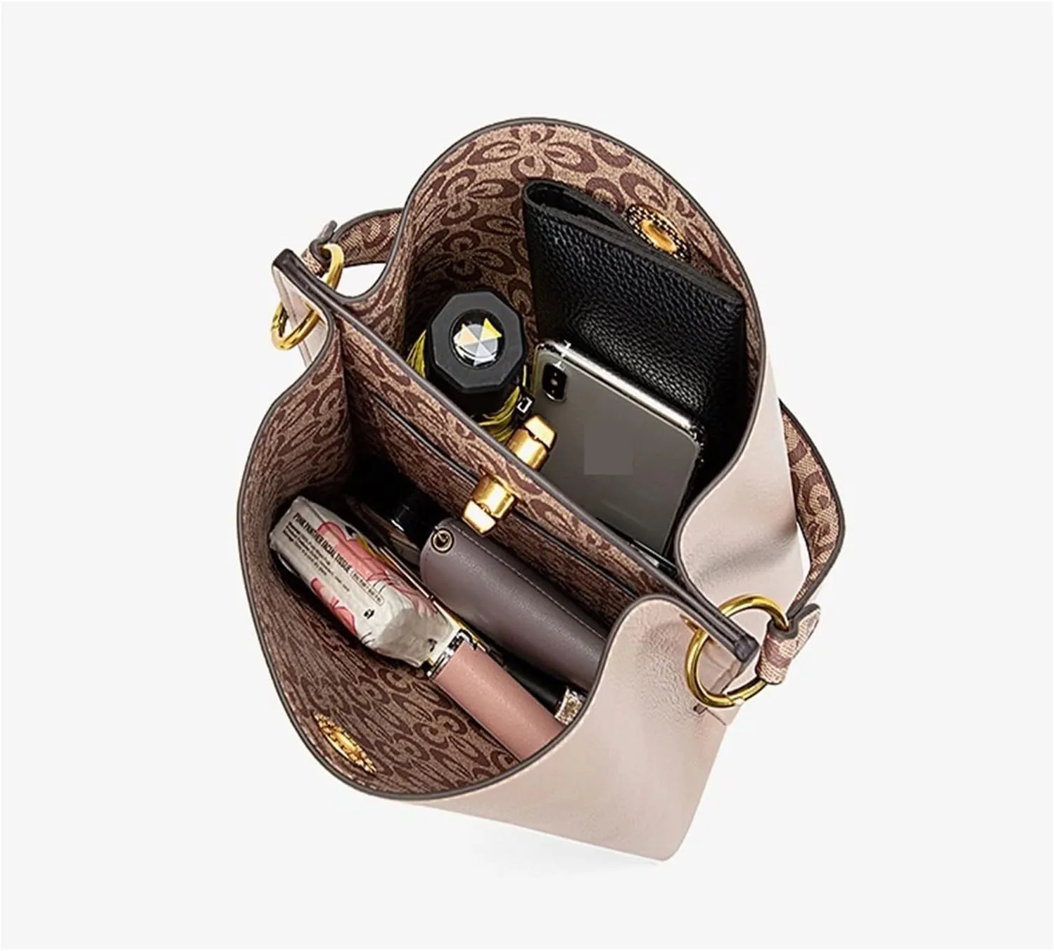 Casual Bucket Bag For Women Handbags Large Capacity Fashion Female Shoulder Bag Ladies Messenger Bag Totes(Black)
