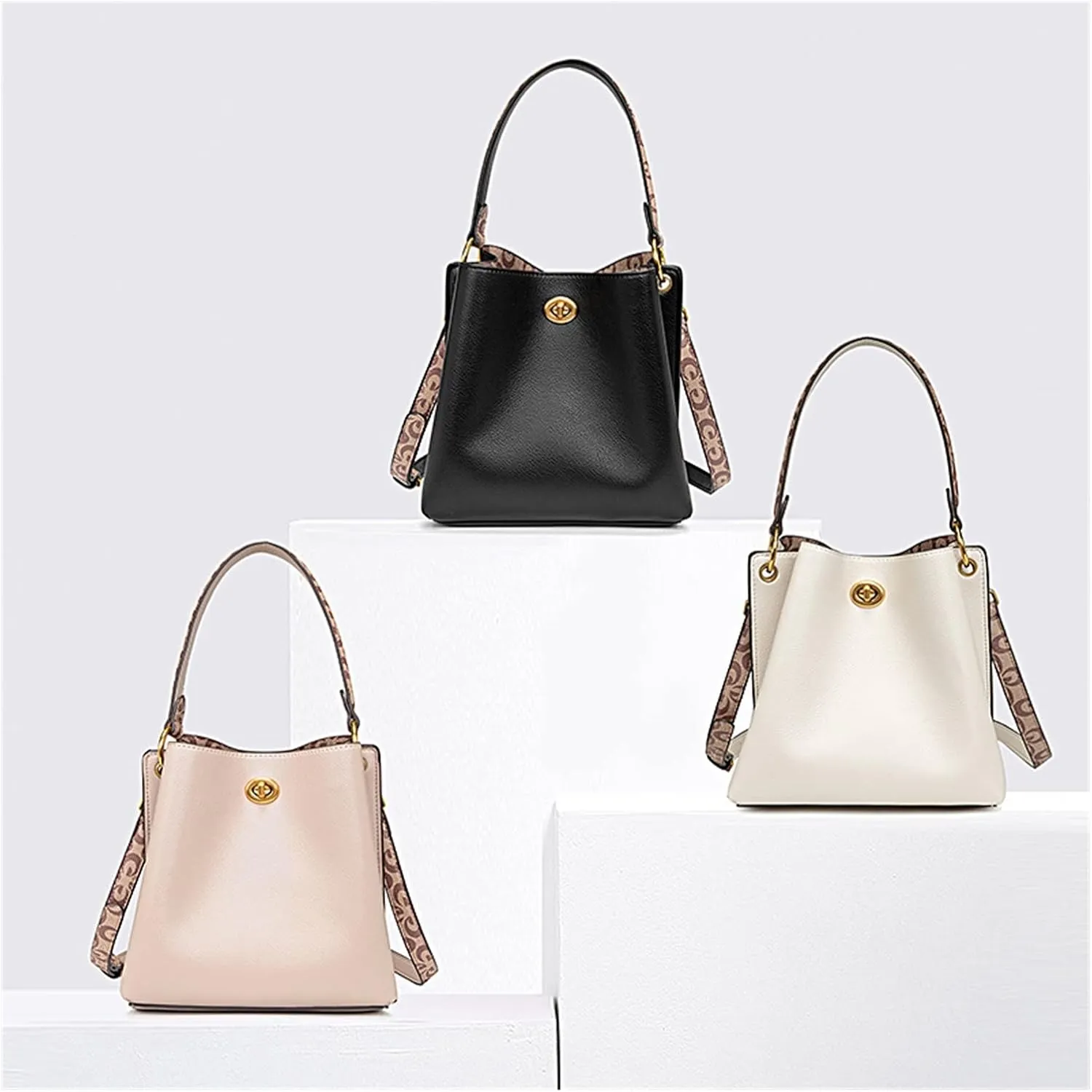 Casual Bucket Bag For Women Handbags Large Capacity Fashion Female Shoulder Bag Ladies Messenger Bag Totes(Black)