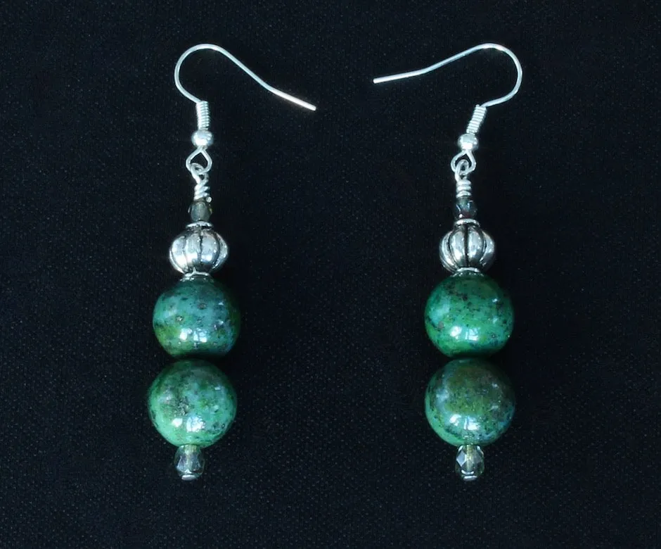 Chrysoberyl Rounds with Fire Polished Glass and Sterling Silver