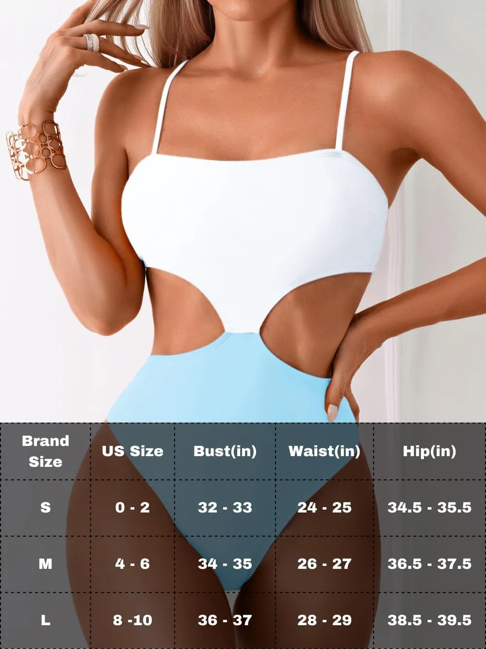 Color Block Swimsuit,Cut Out Sexy Monokini Women,Cheeky One Piece Swimsuits Beach Cruise Pool Party