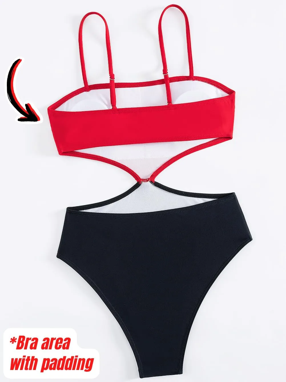 Color Block Swimsuit,Cut Out Sexy Monokini Women,Cheeky One Piece Swimsuits Beach Cruise Pool Party