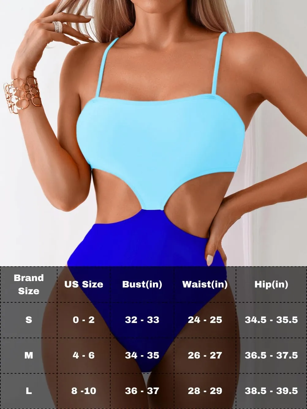 Color Block Swimsuit,Cut Out Sexy Monokini Women,Cheeky One Piece Swimsuits Beach Cruise Pool Party