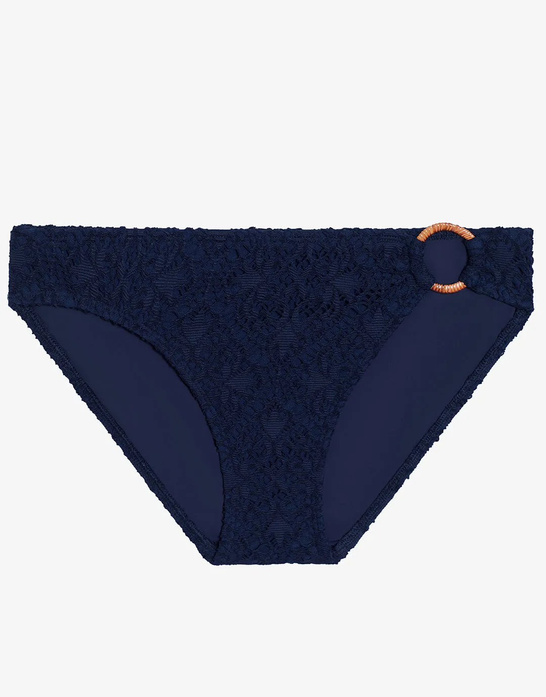 Crochet Rattan Ring Bikini Pant - Navy