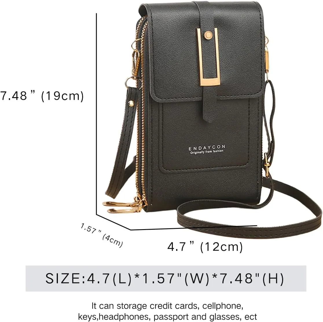 Crossbody Bags for Women, Small Touchscreen Purse, Trendy Shoulder Wallet with Card Slots