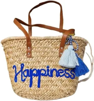 Customizable Letters Summer Straw Rattan Woven Shoulder Bag Totes Bucket Beach Bag Vacation Top Handle Personalized Chic