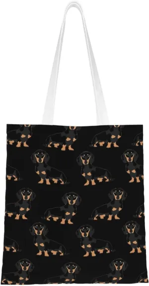 Dachshund Weiner Pet Dogs Print Totes, Portable Beach Bag,Reusable Grocery Bags Foldable Shopping With Handlesbags