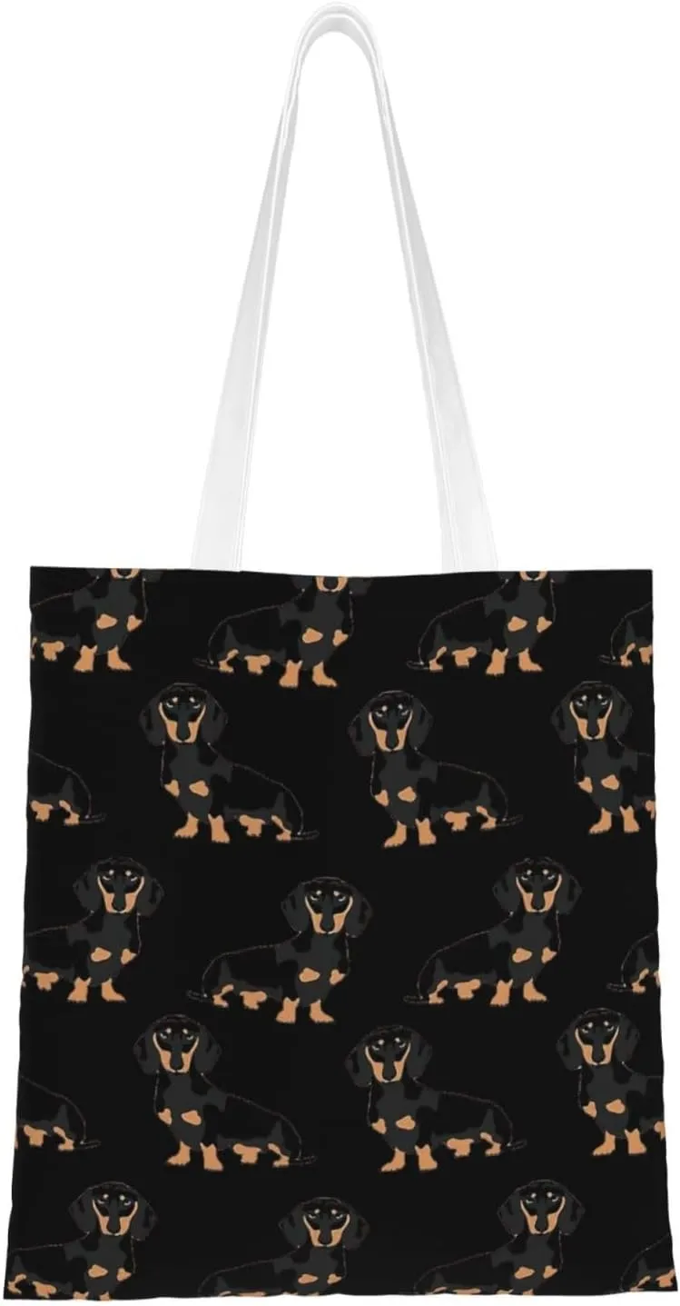 Dachshund Weiner Pet Dogs Print Totes, Portable Beach Bag,Reusable Grocery Bags Foldable Shopping With Handlesbags