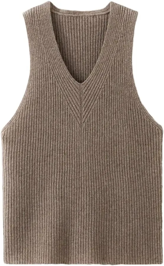 DBFBDTU Camisole Tops for Women Women Cashmere High Elasticity Vest Crop V-Neck Tank Knit Camisole Tops