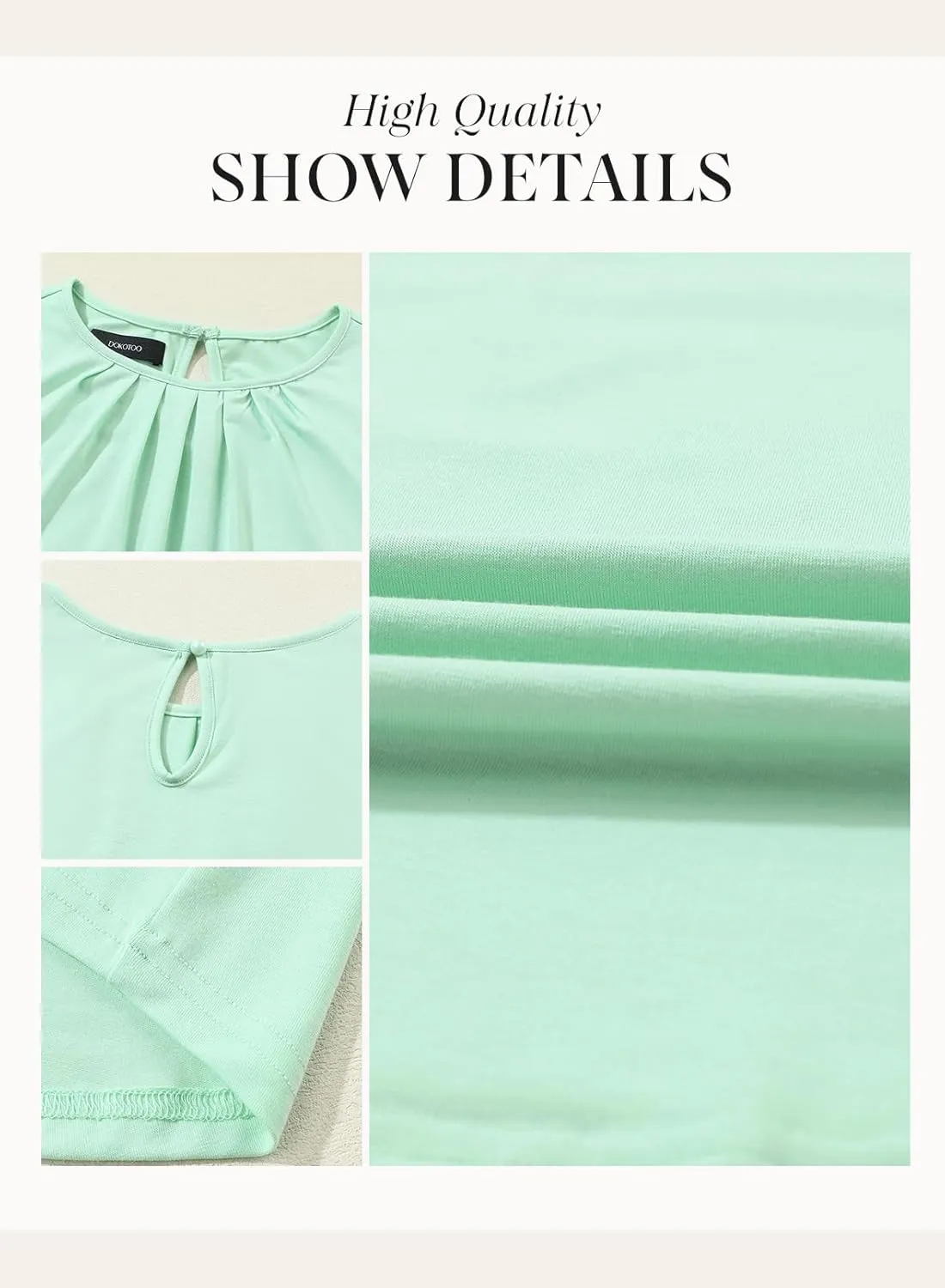 Dokotoo Tank Top for Women Round Neck Pleated Long Flowy Womens Tank Tops Loose Fit Summer Tops Cute Basic 2025