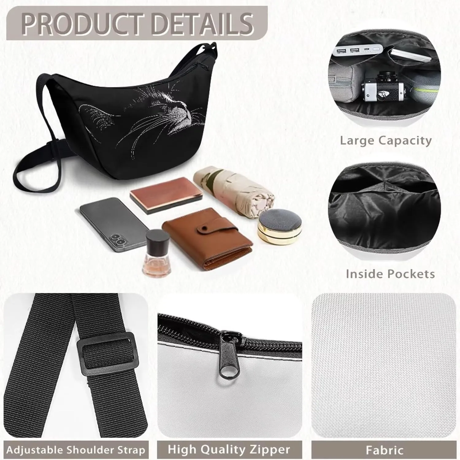 Dumpling Crossbody Bags for Women Casual Women'S Lightweight Crossbody Bag Large Capacity Hobo Bag for Women