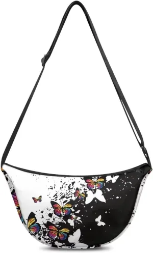 Dumpling Crossbody Bags for Women, Vintage Lightweight Crossbody Bag Poratable Hobo Bag Zippered for Women