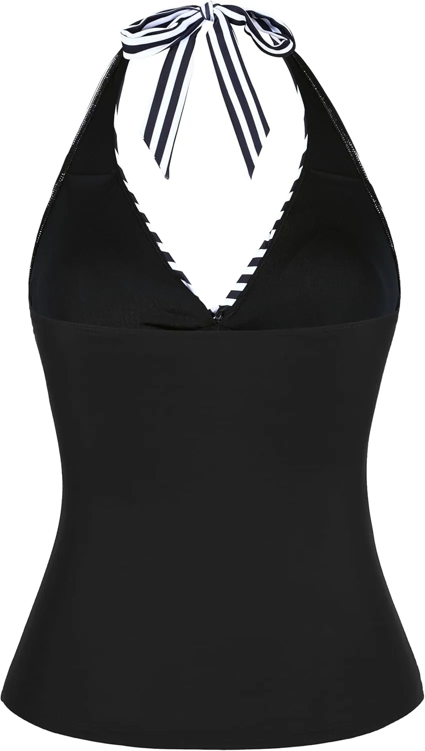 Firpearl Underwire Tankini Tops for Women Ruched Tummy Control Bathing Suit Tops Halter V Neck Swimsuit Top Only