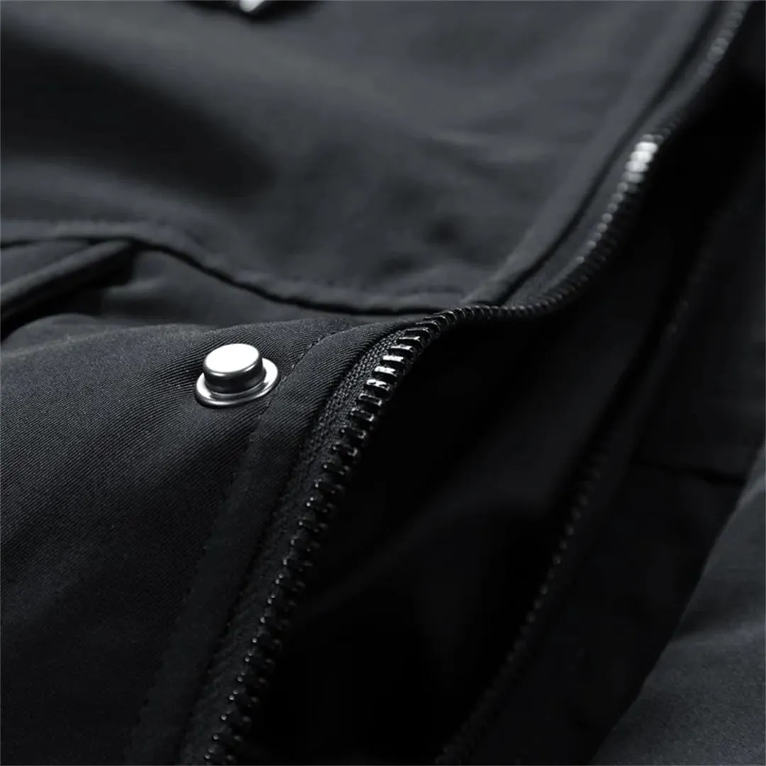 Fnfmrfmr Men Solid Zipper Cotton Coats Long Sleeve Pocket Loose Padded Warm Hooded Jacket Outwear
