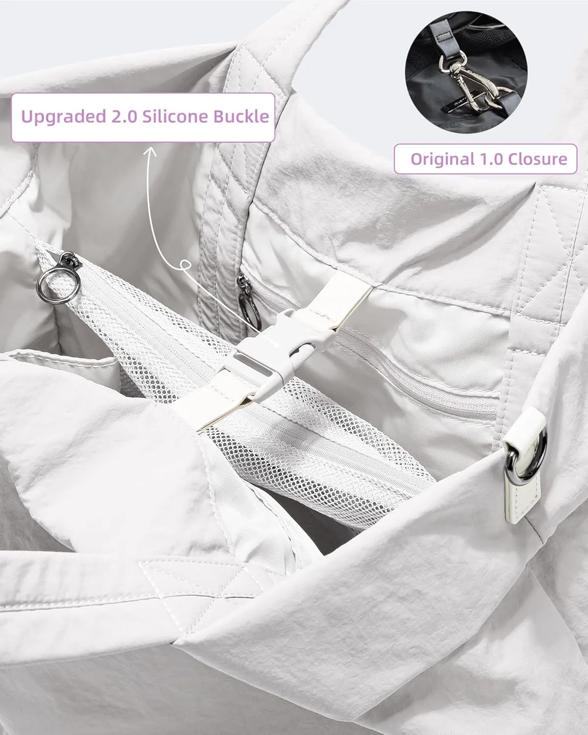 FODOKO Hobo Crossbody Bags 2.0, 19L Large Totes Handbags with Straps for Women, Multi Nylon Shoulder Bags for Travel Gym