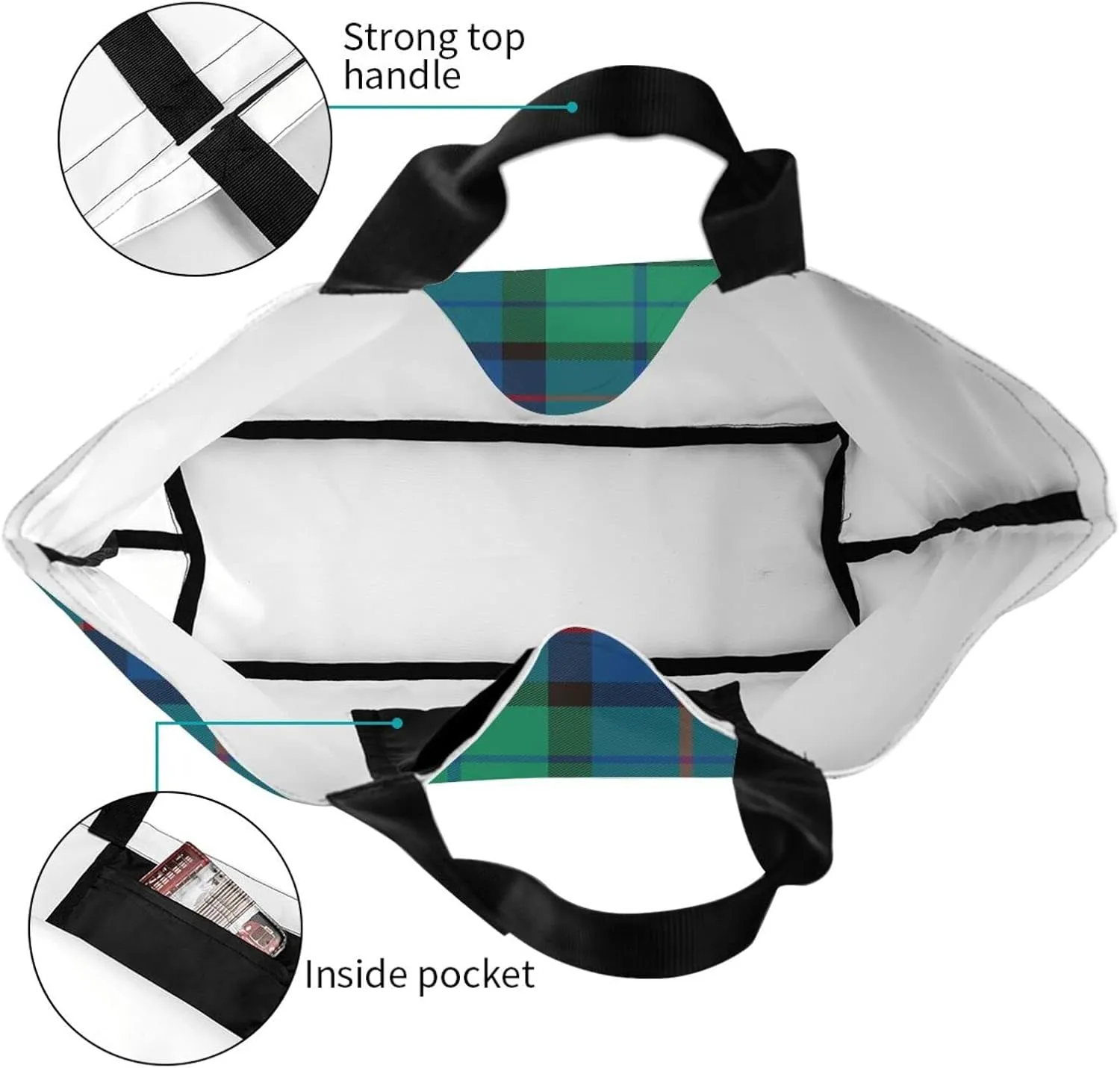 Forbes Ancient Tartan Tote Bag For Women Weekender Travel Bag Reusable Grocery Bags Large Totes Handbags