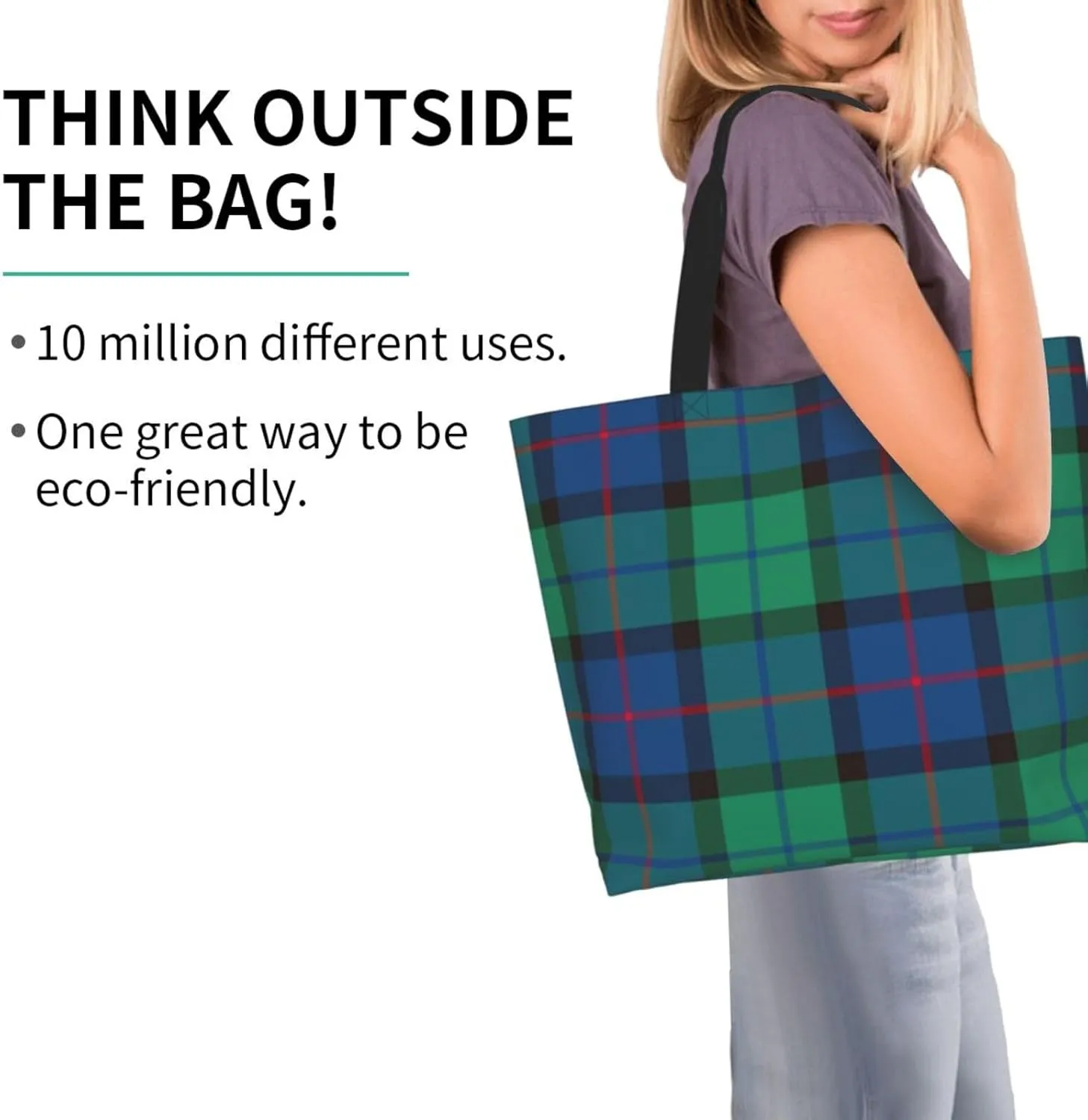 Forbes Ancient Tartan Tote Bag For Women Weekender Travel Bag Reusable Grocery Bags Large Totes Handbags