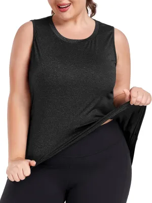 FOREYOND Plus Size Workout Tank Tops for Womens Lightweight Tank Tops Sleeveless Athletic Running Yoga Shirts